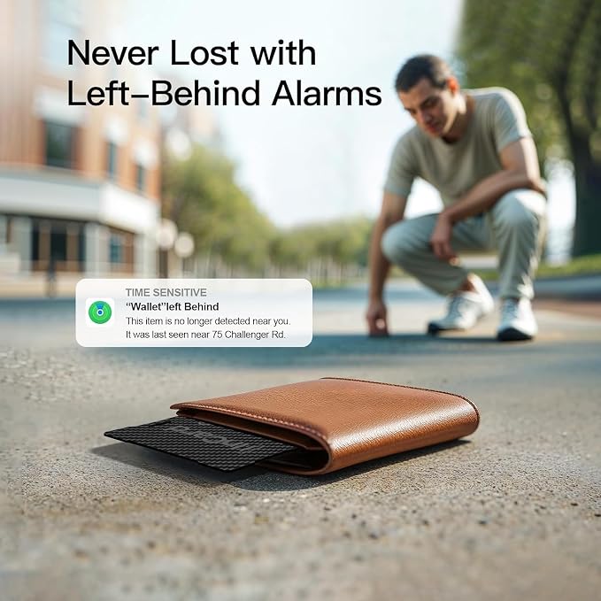 Wireless Charging Wallet Tracker Card Android & iOS, Find My | Wireless charging, ultra-thin; IP68 waterproof; Apple Find My (MFi) & Google Find My Device; for wallet - Image 5