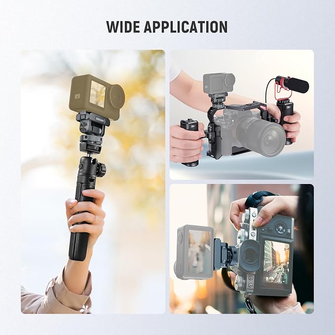 NEEWER Magnetic Mount Accessories Compatible with DJI Osmo 360 / Action 5 Pro / 4/3, Quick Release 160° Tilt Action Camera Adapter Mount with Cold Shoe, 1/4" Thread, AC012 Dark Gray - Image 10