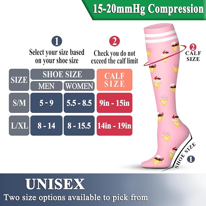 QUXIANG Copper Compression Socks for Women & Men Circulation (8 Pairs) - Best for Running Athletic Cycling - 15-20 mmHg - Image 6