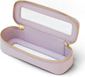 Clear Makeup Bag Travel Cosmetic Case Transparent Toiletry Bag with Zipper, Portable Make Up Organizer Traveling Compact Car Bag for Essentials, Purple, Slim by POPVIBE
