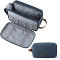 BAGSMART Toiletry Bag for Men, Canvas Travel Toiletry Organizer Dopp Kit Water-resistant Shaving Bag for Toiletries Accessories,Navy Blue-Large by BAGSMART