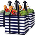 Reusable Grocery Bags 3 Pack, Foldable & Water Resistant Shopping Bags | Large Grocery Tote Bag Water Resistant Shopping Bags Foldable Grocery Bag for Clothes,Shoes and Picnic by WiseLife