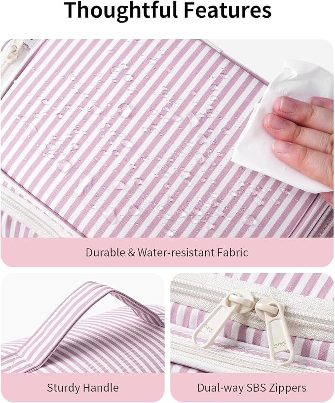 Narwey Hanging Travel Toiletry Bag for Women, Large Makeup Cosmetic Bag | Wide Open, Organized Pocket, Dry Wet Separation, Portable Bathroom Travel Bag for Full Size Toiletries, Vivid Pattern, Gifts - Image 5