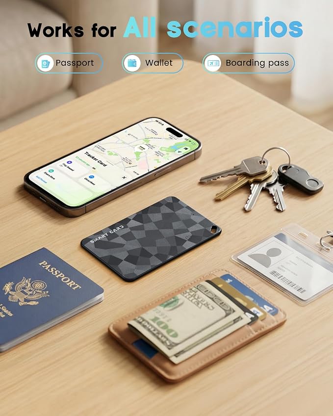 Wallet Tracker Card (iOS and Android), 6-12 Years Battery GPS Smart Card | Bluetooth Slim Tracing Card, Work with Apple Find My & Google Find Hub, Locator for Luggage, Passports, Keys, Backpack - Image 7