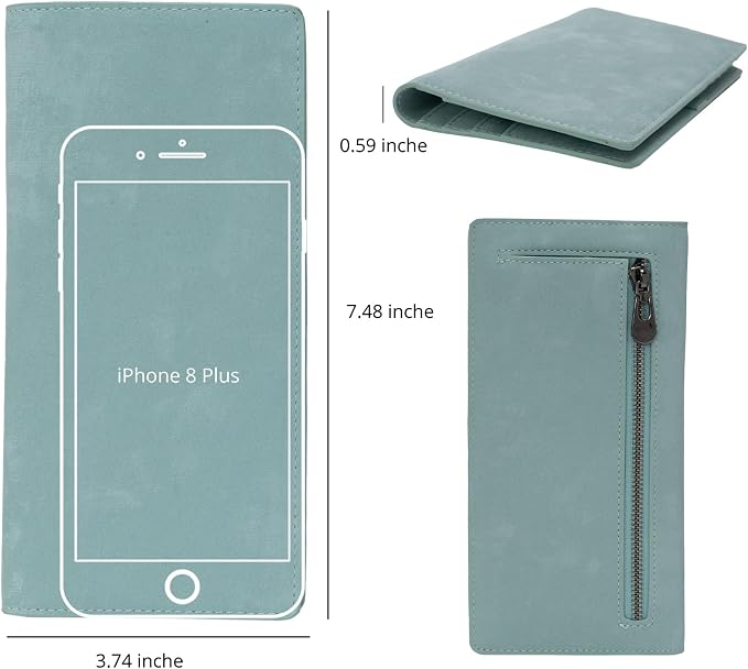 Bveyzi Ultra Slim Thin Leather RFID Blocking Credit Card Holder Bifold Clutch Wallets for Women - Image 4