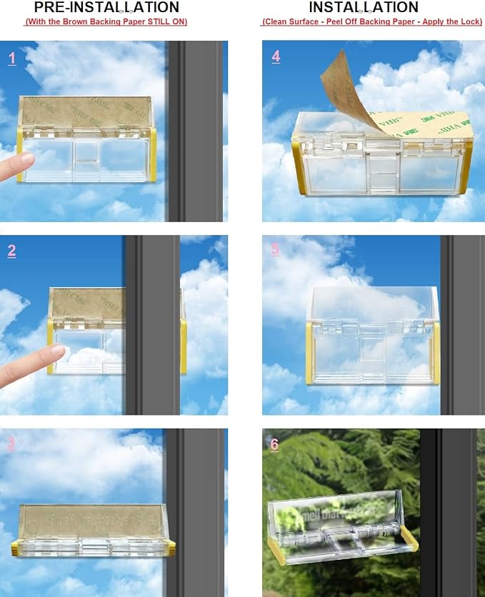 Upgrade Sliding Glass Door Lock 2 Pack - Child Proof & Security Lock, No Drill Easy Install Adhesive Patio Door Lock, Window Stopper for Sliding Windows, Closet Doors, Baby Safety Sliding Door Locks - Image 7