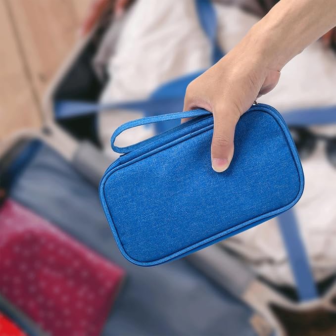 CAAORDKSO Travel Cord Organizer - Electronics Organizer Case, Cable Organizer Bag Pouch Waterproof Portable Accessories Case for Cord, Charger, Phone, Power Bank, Earphone (Blue) - Image 4