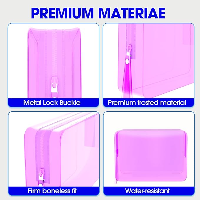 ZHOOGE 6 Pack Clear Cosmetic Bag Makeup Bags Toiletry Bag with Zipper and Handle, TSA Approved Clear Organizer Bags, PVC Cosmetic Pouch for Women and Men Fit Carry-on Travel Essentials - Image 5