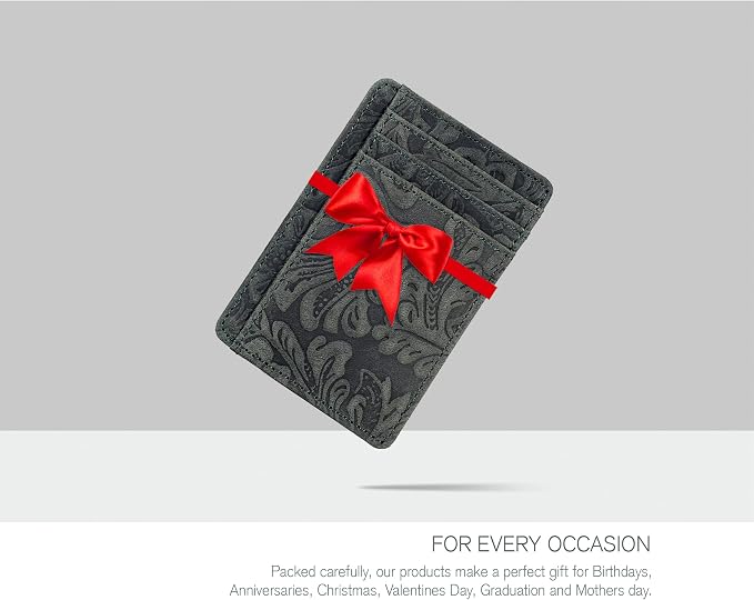 Leather RFID Blocking Slim Minimalist Wallet Front Pocket Card Holder - Image 6