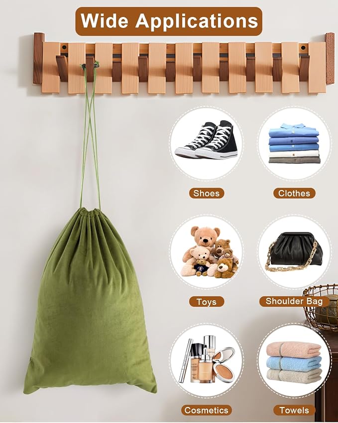 2 Pcs Shoe Bags for Travel, Dust Velvet Bags, Sage Green, 17.3x12.6 Inch | Washable & Reusable Travel Shoe Bags, Dustproof Shoe Bags with Drawstring Closure, Suitable for Travel, Home Storage - Image 7