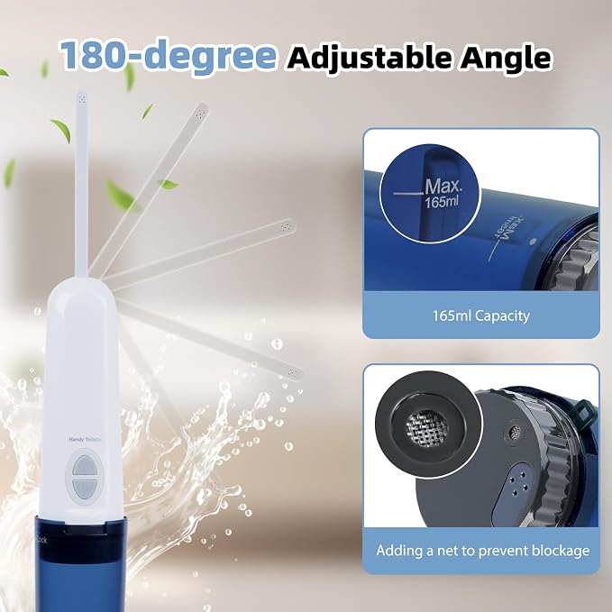 Hibbent 2 Pack Portable Bidet for Travel, High Pressure Handheld Electric Bidet Sprayer for Women & Men, Personal Hygiene Cleaning, Soothing Postpartum Care, Blue - Image 8