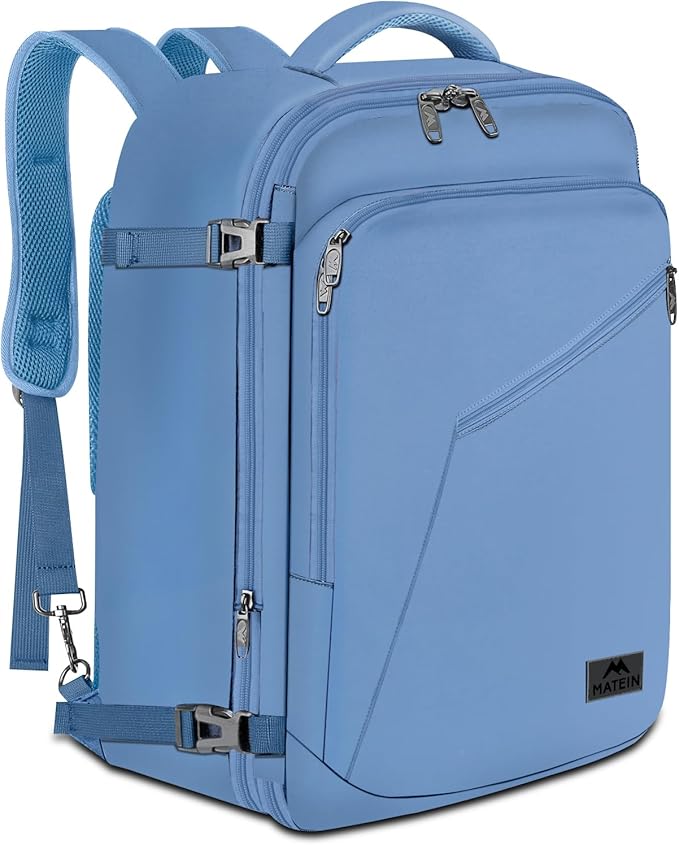 MATEIN Cute Backpack for Women, Expandable Carry on Backpack for Travelling | 45L Rucksack for Traveler Nurses Teacher, Fits Overhead Bin, Water Resistant, Lightweight, Gifts for Business Outdoor Sports by MATEIN