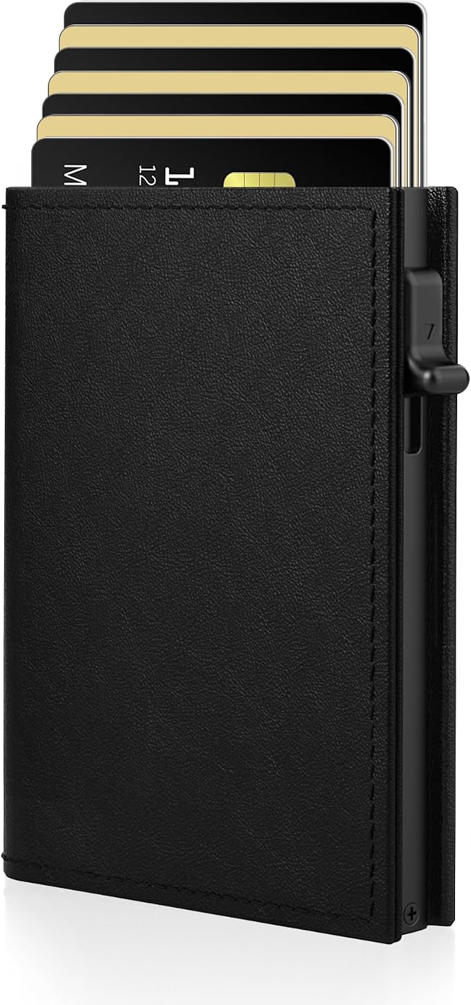 2026 Wallet for Men - RFID Blocking Pop Up Card Holder, Slim Small Trifold, Minimalist Front Pocket Wallet Holds 9-11 Cards 10+ Bills, Premium Leather ID Window Magnetic Closure, Mens Gift by vastscenery