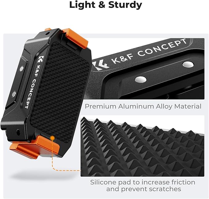 K&F CONCEPT Magnetic Quick Release Adapter Mount for DJI Osmo Action 5 Pro | Aluminum Alloy Bracket Expansion with 1/4 Screw Hole/Adapter Connection for DJI Osmo 360/Osmo Action 3/4 Accessories, PP06 - Image 5