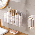 Wall Mount Organizer, Large Adhesive Wall Self - Bathroom Shelf | Adhesive Bathroom Shelves with Self Adhesive Tape Clear Shelf for Bathroom, Kitchen - Large Size - 5.1"D x 10.9"W x 6"H by Home