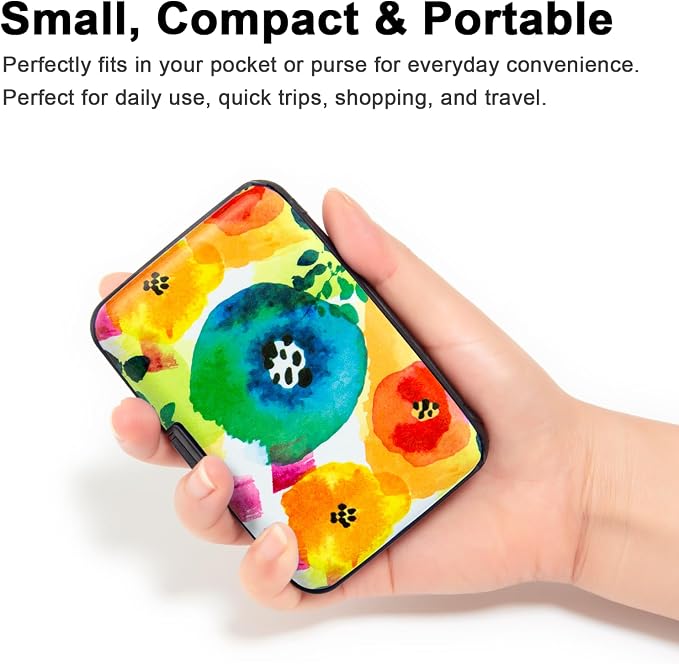Credit Card Holder Small RFID Blocking Wallet Business Metal Slim Mini Aluminum Hard Case for Women Men - Image 2