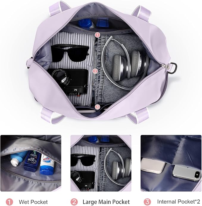 Travel Duffel Bag, Sports Tote Gym Bag, Shoulder Weekender Overnight Bag for Women - Image 8