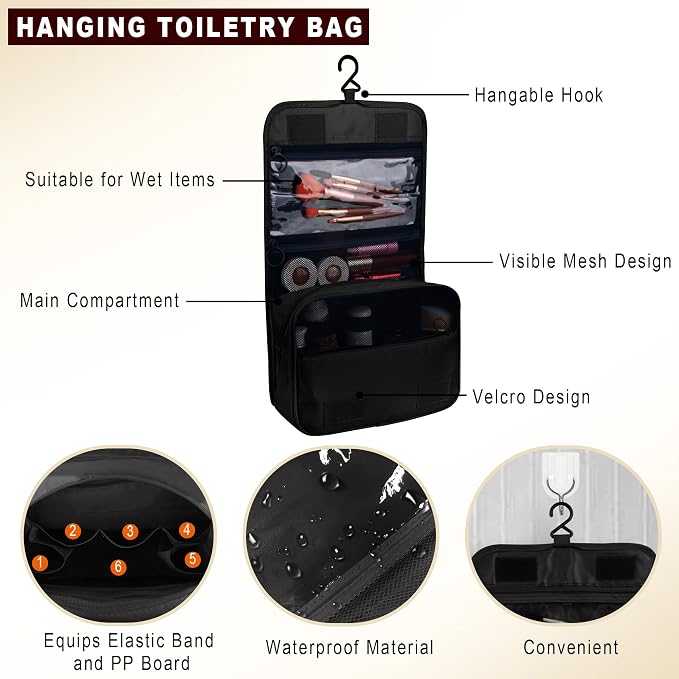 Packing Cubes, 8 Pcs Travel Packing Organizers for Suitcases, Large Capacity Travel Luggage Organizers Set includes 8 Storage Bags, Travel Essentials for Women or Men (Black) - Image 3