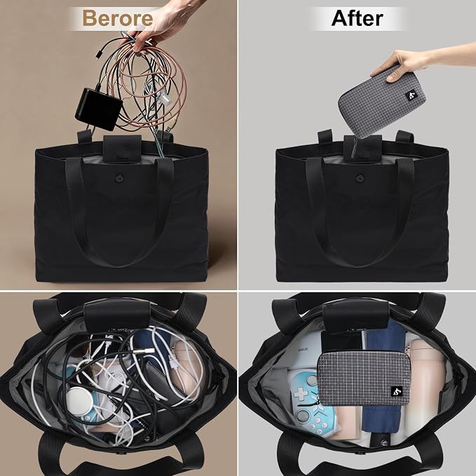 simtoper Small Electronics Organizer Travel Case – Slim Travel Cable Pouch for Small Tech Accessories, Cords, Chargers, Earbuds – Lightweight Mini Tech Bag for Backpack, Business, Travel - Image 6