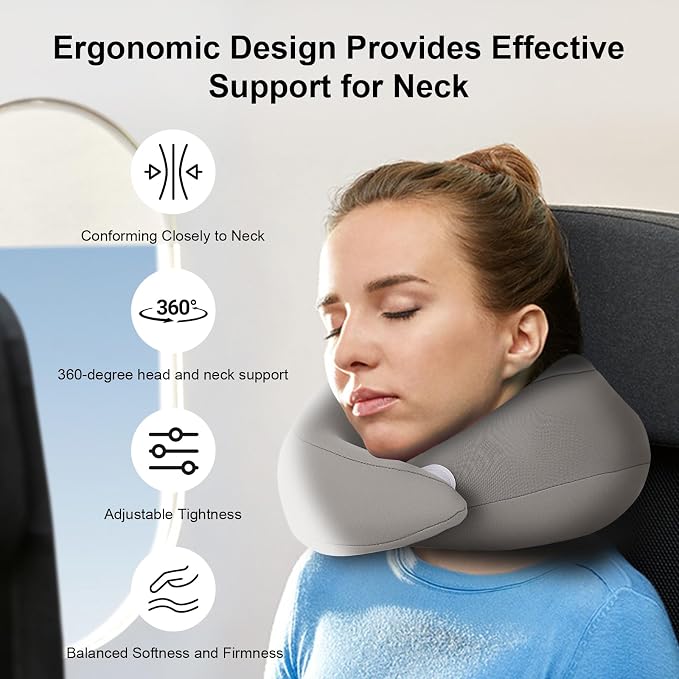Travel Neck Pillow Airplane,Memory Foam Neck Pillow Travel,Flight Pillow - Image 2