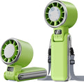 SHEWIND Portable Handheld Fan with Ice Cooling - 5 Gear High Speed Turbo Personal Fan Rechargeable, Up to 13 Hrs, Mini Hand Fans for Travel Essentials, Beach Vacation, Gifts for Women, Men (Green) by SHEWIND