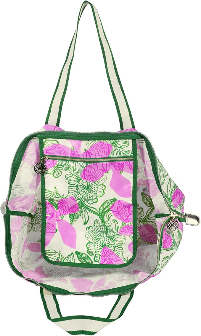 Lilly Pulitzer Large Packable Tote, Reusable Grocery Bag that Packs Into Itself, Tote with Shoulder Strap and Zipper - Image 4