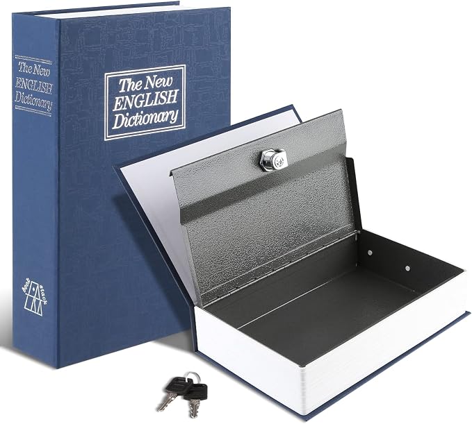 Tahoe trails Book Safe with Key Lock, Portable Metal Safe Box, Dictionary Diversion Book Safe,Secret Book Hidden Safe,9.5" x 6.1" x 2 .2" by TahoeTrails