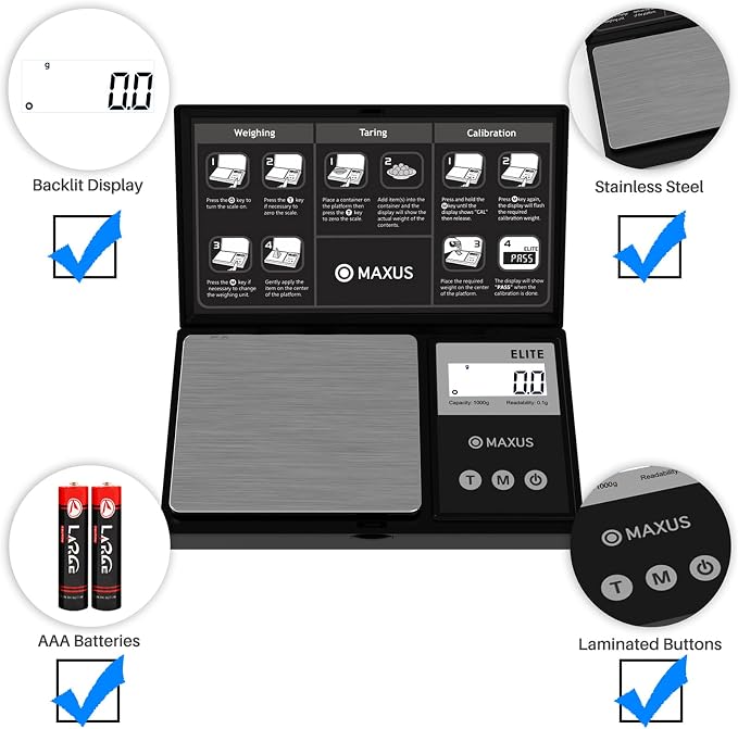 Digital Gram Scale 1000g/0.1g, Small Food Scale with Backlit LCD, Mini Pocket Scale for Jewelry | Small Food Scale with Backlit LCD, 6 Weighing Units, Tare Function - Image 5