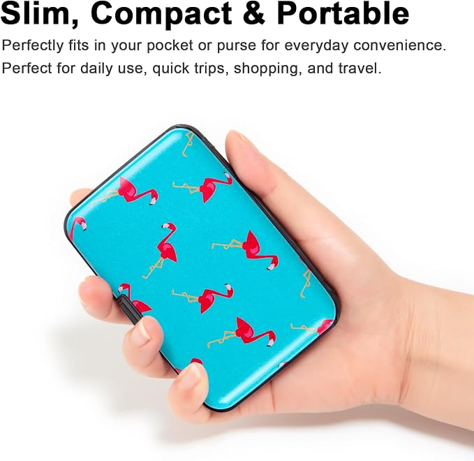Credit Card Holder Small RFID Blocking Wallet Business Metal Slim Mini Aluminum Hard Case for Women Men - Image 2