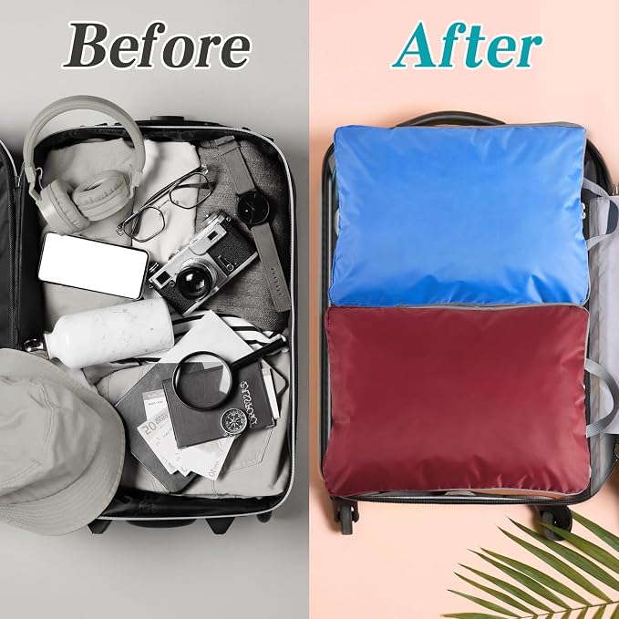 Hosuly 6 Pcs Large Ultralight Compression Packing Cubes for Travel 17.3 x 12.6'' XL Large Expandable Luggage Storage Organizers for Save Space Family Long Trips (Colorful) - Image 5