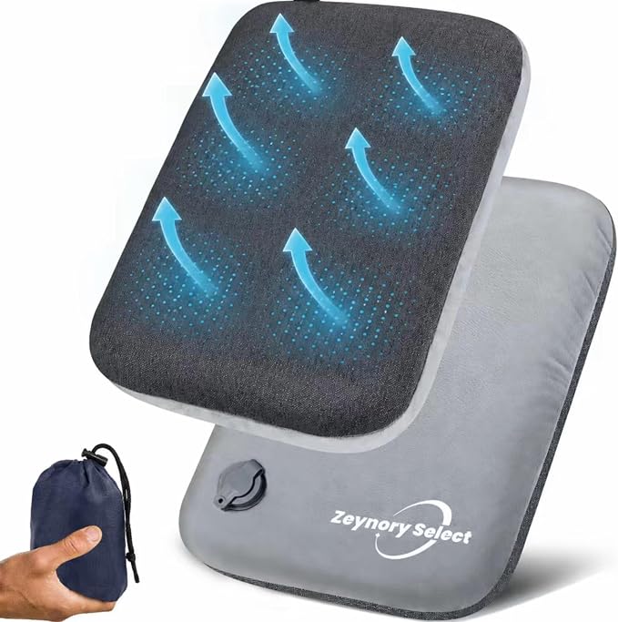 Inflatable Stadium Seat Cushion for Bleachers, Portable Air Pad that Packs Small, Breathable Top & Non-Slip Bottom, Removable Washable Cover for Sports Games, Concerts & Outdoor Events by Unknown