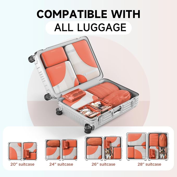 OlarHike 11 Set Packing Cubes for Travel, Gifts for Women Mom,Anti-Tearing Suitcase Organizer with Over 1000 pcs Mesh Holes,Vacation Essentials & Accessories for Cruise Ship - Image 9