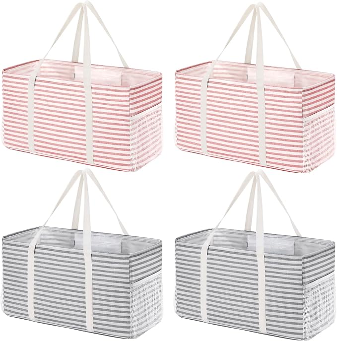 Lifewit Extra Large Tote Bag, Reusable Grocery Bags with Metal Wire Frame and Handles by Lifewit
