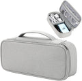 Teskyer Tech Organizer Pouch with Handle, Grey | Water-Resistant Fabric, Adjustable Dividers, Multiple Compartments, Protective Lining, Travel and Office Use by TESKYER