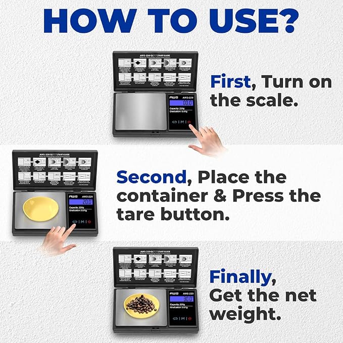 American Weigh Scales 220g x 0.01g Digital Pocket Weight Scale | Precision Digital Scale LCD Screen Accurately Measures Jewelry Gemstone Coins, Small Pocket Food Scale, Electronic Medicine Lab Scale - Image 2