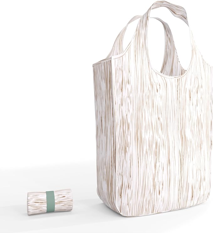 Pure Sage Reusable Grocery Bag - Stylish Shopping Bags for Groceries - Foldable Tote Bag - Image 5