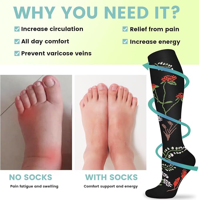 Copper Compression Socks 15-20 mmHg for Men & Women 8 Pairs – Circulation Support for Nurses, Travel, Running, Hiking, Soccer - Image 4