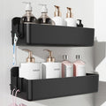 Nieifi Adhesive Shower Shelves, Black, 2 Pieces | Rustproof ABS, Large Capacity, Removable Design, No Drilling Shower Organizer for Bathroom Storage & Home Decor by Nieifi