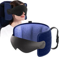 Travel Pillow for Airplanes Head Strap Support, 3D Eye Mask | 360 Airline Sleep Support Headrest Pillow No Bobbing Head Sleeping Aid Travel Essentials Long Flights/Car/Trip Faded Blue by AirNeckFree