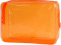 Waterproof PVC Makeup Bag - Leakproof Cosmetic Organizer for Travel Toiletry Storage 9.84×7.09×2.36 Inch for Women & Men (Orange) by TotePrint