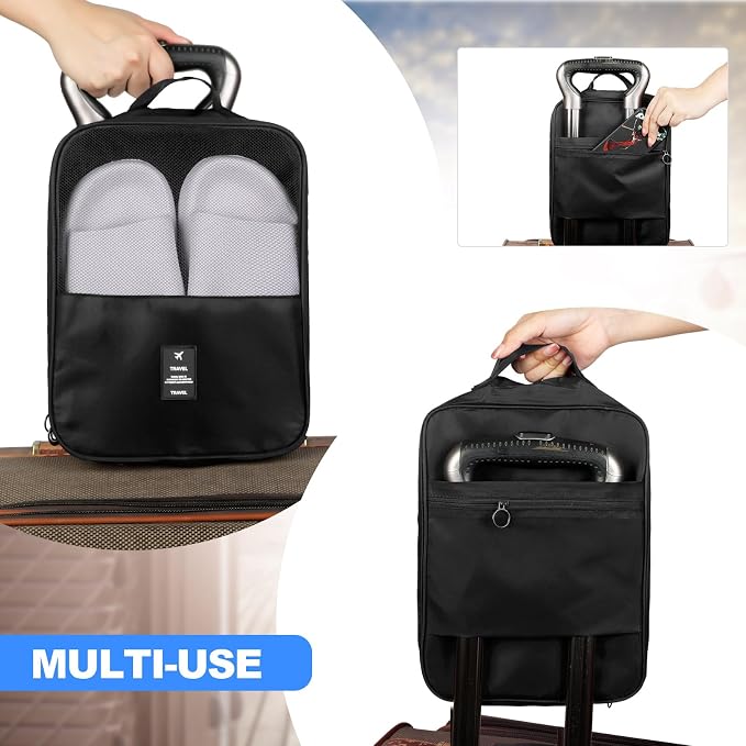 Windyun 2 Pcs Shoe Bags for Travel Holds 3 Pair of Shoes Travel Shoe Bag for Packing Portable Shoe Cubes for Travel and Daily Use(Black) - Image 4