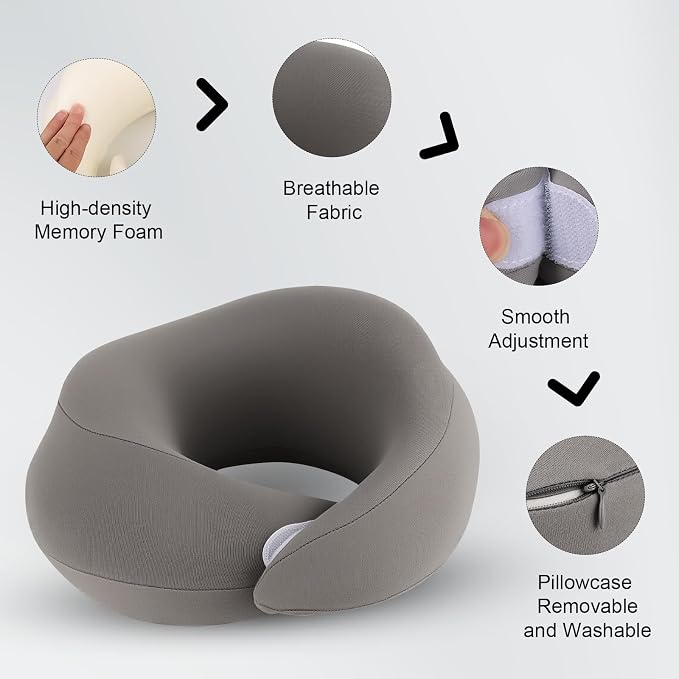 Travel Neck Pillow Airplane,Memory Foam Neck Pillow Travel,Flight Pillow - Image 6