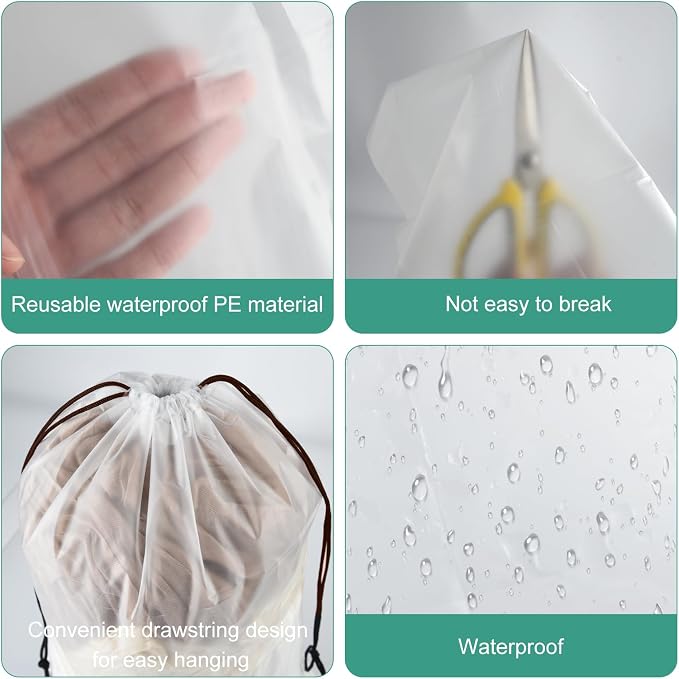 26 Pcs Shoe Bags for Travel, PLULON Clear Drawstring Travel Shoe Bags for Packing Waterproof Dustproof Shoes Organizer Pouch Travel Accessories Shoe Storage Bag for Women Men Portable Travel Essential - Image 4