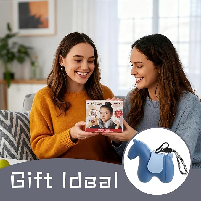 InfInflatable Travel Neck Pillow Built-in Pump & Cute Storage Bag | Adjustable Cervical Support Travel Pillow For Airplane, Train, Office, And Long Trips. Hygienic Fabric (Blue) - Image 7