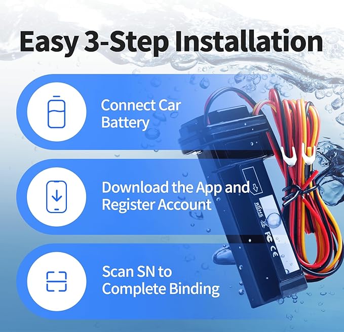 Wired GPS Tracker for Vehicles, No Monthly Fee, No Subscription with Real-Time Tracking, 4G SIM and Data Included, Trip History, GeoFence, Driving Alerts, IP67 Waterproof, Global Coverage - Image 5