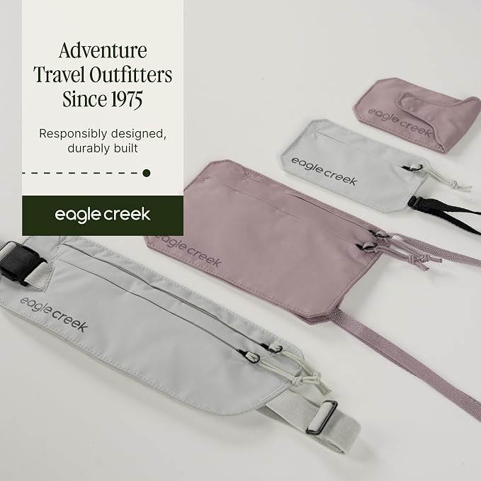 Eagle Creek Undercover RFID Hidden Pocket, Orchid | Travel Security Pouch with RFID Blocking, Lightweight, Wear Under Clothing, Zippered Passport and Card Holder - Image 6