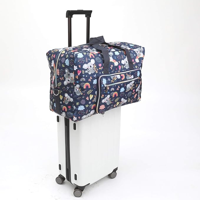 22" Foldable Large Travel Duffel Duffle Bag Sports Gym Tote Bag For Women Overnight Carryon Weekend Bag Shoulder Bag Water Resistant - Image 3