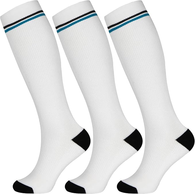 +MD 3 Pairs Bamboo Viscose Compression Socks for Women Men 15-20mmHg Knee High Support Stockings for Pregnancy Nurse Travel by MD