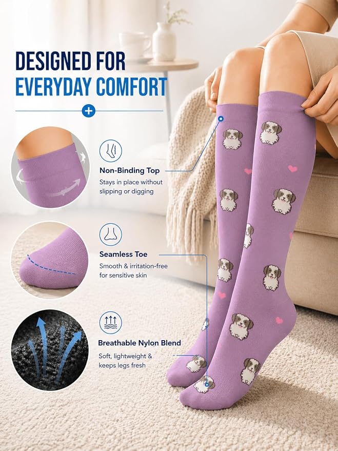 ACTINPUT Compression Socks for Women&Men 15-20mmHg Medical Knee High Support for Seniors,Pregnancy,Flight,Nurse&Circulation - Image 4
