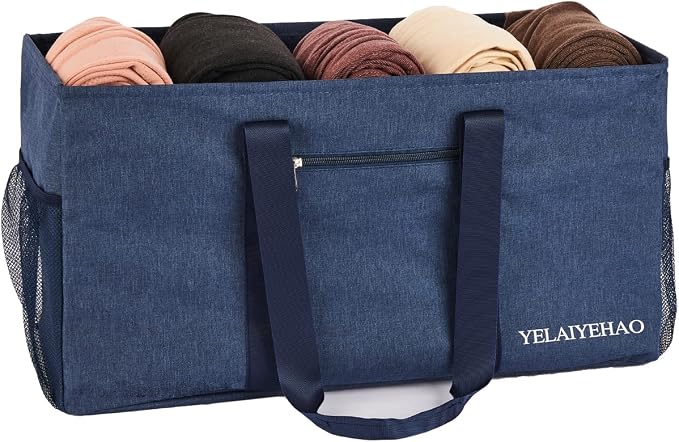YELAIYEHAO Large Utility Tote Bag, Foldable Collapsible Tote for Storage Pool BeachShopping picnic laundry gym and Luggage - Image 5